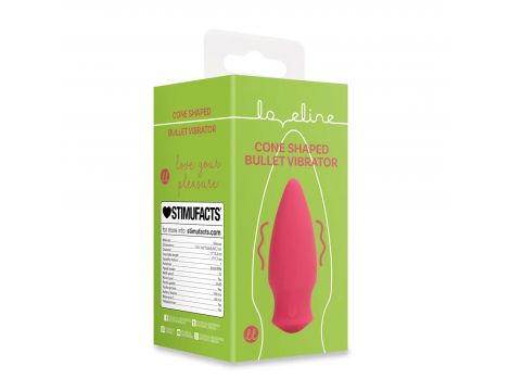 Wibrator stożkowy bullet Loveline silikonowy czerwony 7,7 cm - 5