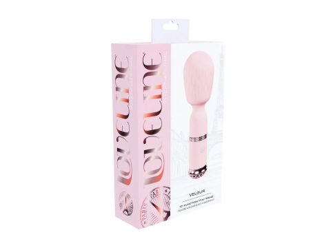 Mini masażer silikonowy Loveline Velour różowy 12 cm - 3