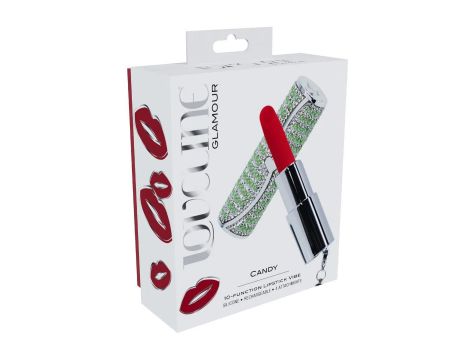 Mini wibrator pomadka Loveline zielony z 4 końcówkami USB - 5