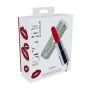 Mini wibrator pomadka Loveline zielony z 4 końcówkami USB - 6
