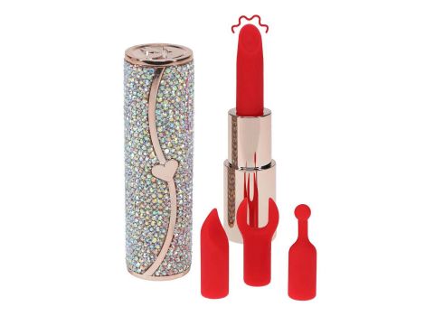 Wibrator szminka Loveline Sparkle iridescent z nakładkami - 8