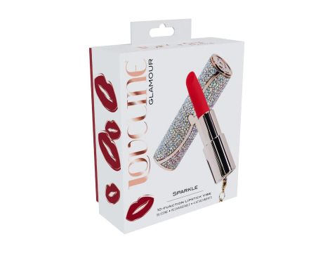 Wibrator szminka Loveline Sparkle iridescent z nakładkami - 2