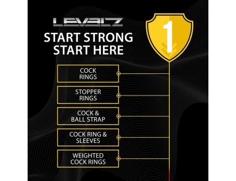 Pierścień erekcyjny dwupętlowy silikonowy Levelz czarny 4cm - 3