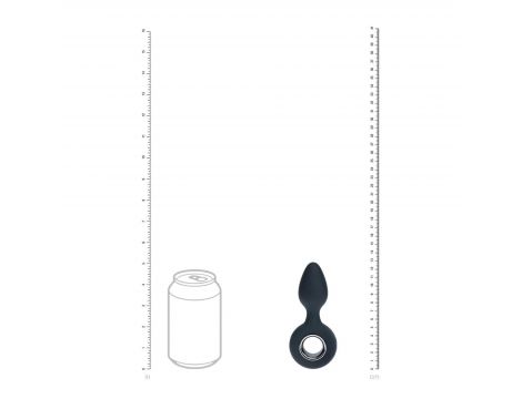 Vibrating Silicone Anal Plug with Loop - Black - 5