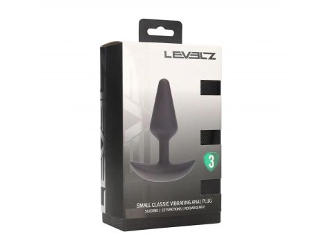Wibrujący korek analny silikonowy Levelz S czarny - 2