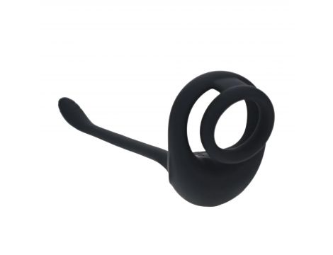 Dual Motor Silicone Cockring with Prostate Stimulator - Black - 5