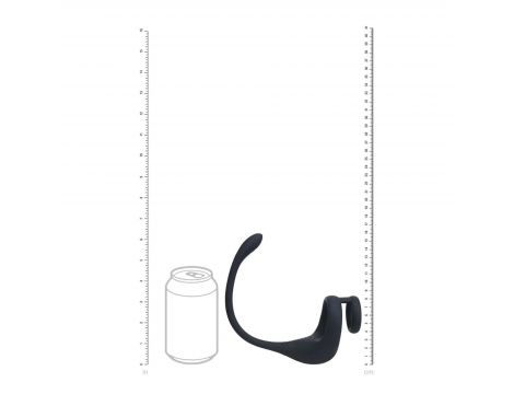 Dual Motor Silicone Cockring with Prostate Stimulator - Black - 7