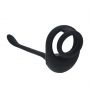 Dual Motor Silicone Cockring with Prostate Stimulator - Black - 6