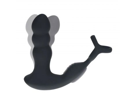 Masażer prostaty z rotującą głowicą Levelz silikonowy czarny 16,8 cm - 9