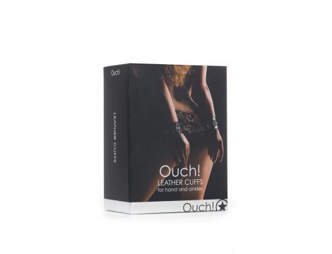 Skórzane kajdanki Ouch! regulowane 25 cm
