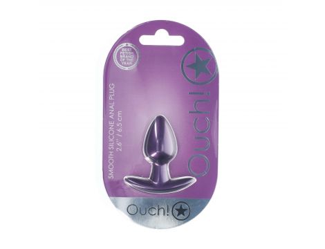 Smooth Silicone Anal Plug - Small - 2.6 / 6,5 cm - Metallic Purple - 2
