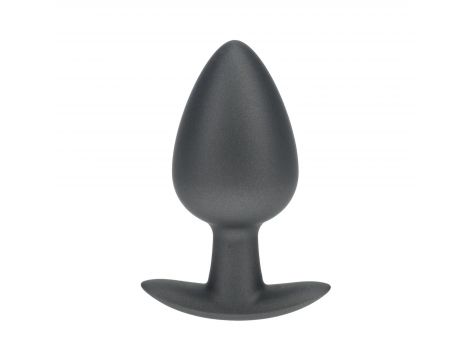 Smooth Silicone Anal Plug - Large - 3.5" / 8,9 cm - Gunmetal