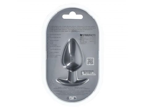 Smooth Silicone Anal Plug - Large - 3.5" / 8,9 cm - Gunmetal - 4