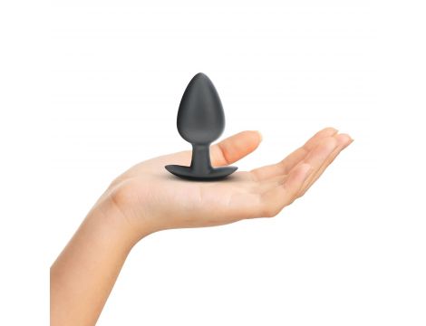 Smooth Silicone Anal Plug - Large - 3.5" / 8,9 cm - Gunmetal - 3
