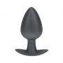 Smooth Silicone Anal Plug - Large - 3.5" / 8,9 cm - Gunmetal - 2