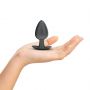 Smooth Silicone Anal Plug - Large - 3.5" / 8,9 cm - Gunmetal - 4