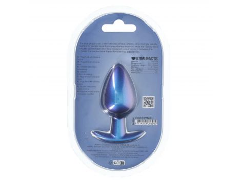 Smooth Silicone Anal Plug - Large - 3.5" / 8,9 cm - Metallic Blue - 4