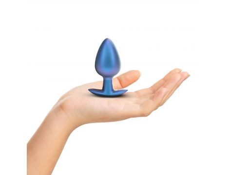 Smooth Silicone Anal Plug - Large - 3.5" / 8,9 cm - Metallic Blue - 3