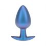 Smooth Silicone Anal Plug - Large - 3.5" / 8,9 cm - Metallic Blue - 3