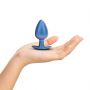Smooth Silicone Anal Plug - Large - 3.5" / 8,9 cm - Metallic Blue - 4