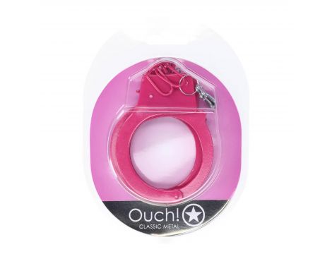 Kajdanki metalowe Ouch! różowe 24 cm - 2