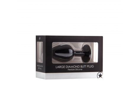 Korek analny Diamond Ouch! czarny duży 8 cm