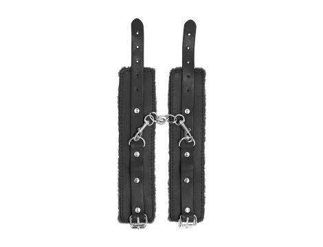 Pluszowe skórzane kajdanki Ouch 30cm - 3
