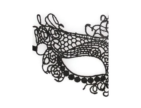 Maska koronkowa Ouch Queen czarna 23 cm - 4