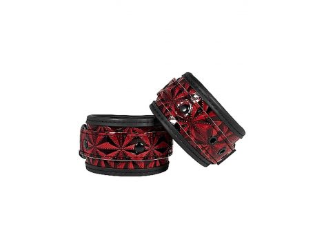 Kajdanki Ouch! bordowe z diamentami neoprenowe