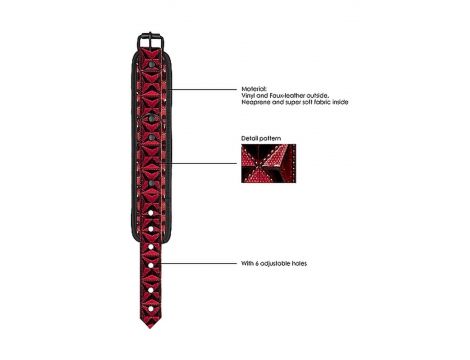 Kajdanki Ouch! bordowe z diamentami neoprenowe - 8