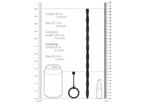 Sonda cewkowa silikonowa skręcona Ouch! 30 cm - 8