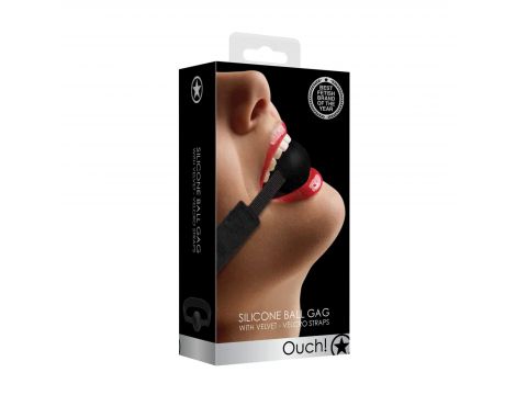 Silikonowy knebel z kulką Ouch! regulowany 62,5 cm
