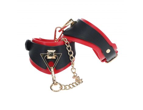 Kajdanki Milan Collection Ouch czarny czerwony - 2