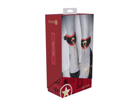 Kajdanki na nogi Milan Collection Ouch! czarno czerwone