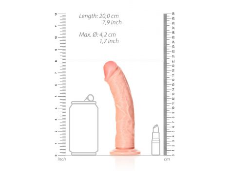 Dildo realistyczne zakrzywione RealRock z przyssawką 18 cm - 6