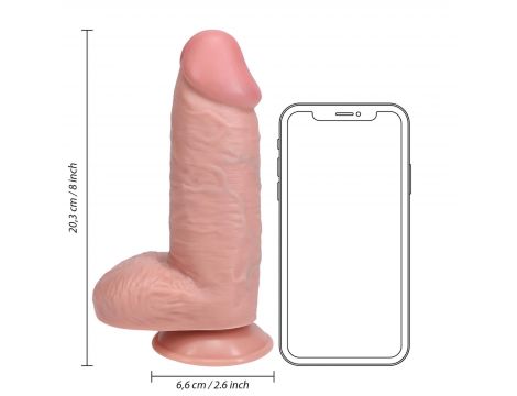 Dildo realistyczne RealRock grube z moszną 20,3 cm PVC - 7