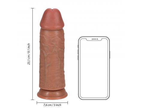 Dildo realistyczne RealRock grube proste 23 cm beżowe - 7