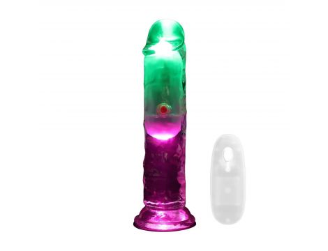 Wibrator LED RealRock przezroczysty TPE 16,5 cm - 2