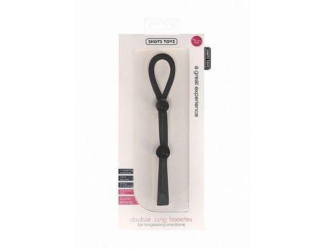 Pierścień erekcyjny ShotsToys Double Ring Booster silikonowy czarny