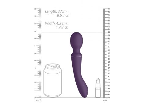 Różdżkowibrator silikonowy Vive Enora fioletowy USB 22 cm - 2