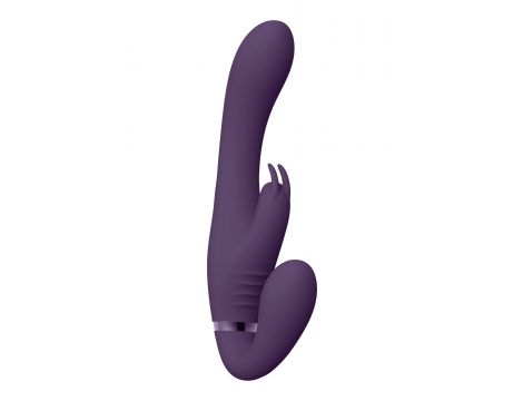 Strapon wibrujący Vive Suki fioletowy silikonowy USB