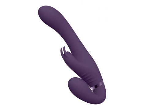 Strapon wibrujący Vive Suki fioletowy silikonowy USB - 5
