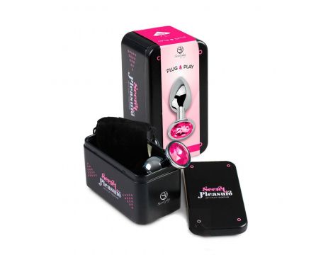 FUCHSIA JEWELLED METAL BUTT PLUG S