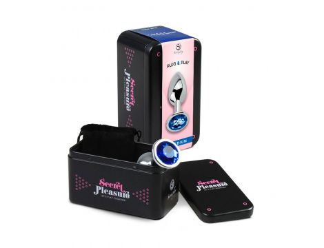 Korek analny metalowy Secret Play niebieski 3,4 cm