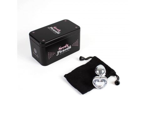CLEAR CRYSTAL HEART METAL BUTT PLUG S - 3