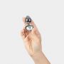 CLEAR CRYSTAL HEART METAL BUTT PLUG S - 3