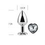 CLEAR CRYSTAL HEART METAL BUTT PLUG S - 5