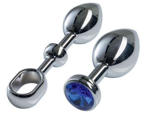 MALESATION Alu-Plug with handle & crystal large, chrome - 3