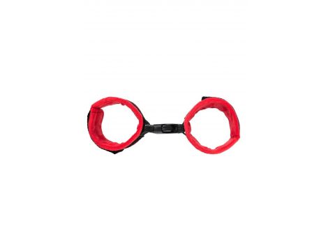 Anonymo handcuffs, velour, red, 24 cm - 8