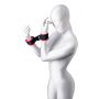 Anonymo handcuffs, velour, red, 24 cm - 4
